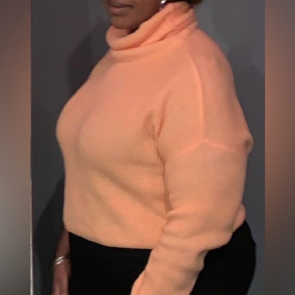 Cozy Peach Turtleneck Sweater